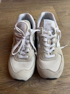 New Balance 574 Neutral Beige Suede & Mesh Sneakers